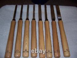 Vintage Buck Bros. 8 Piece Wood Turning Chisel Tool Set 16 Long New In Box