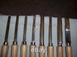 Vintage Buck Bros. 8 Piece Wood Turning Chisel Tool Set 16 Long New In Box