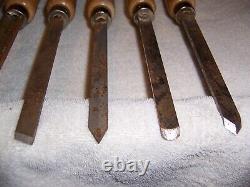 Vintage Buck Bros. 8 Piece Wood Turning Chisel Tool Set 16 Long New In Box
