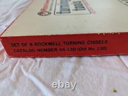Vintage Rockwell Set of 8 Turning Tools Chisels for Wood Lathe 46-130 No. 130