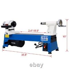 Wood Lathe 10 X 18 Wood Turning Benchtop Lathe Machine 5 Variable Speeds 1/2HP