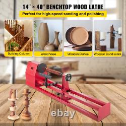 Wood Lathe 14 X 40, Power Wood Turning Lathe 1/2HP 4 Speed 1100/1600/2300/3400