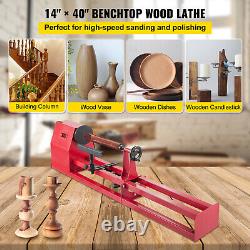 Wood Lathe 14 x 40 Benchtop Power Wood Turning Lathe 375W 4 Speed
