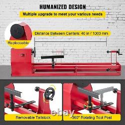 Wood Lathe 14 x 40, Power Wood Turning Lathe 1/2HP 4 Speed 1100/1600/2300/3400