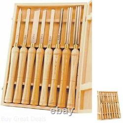 Wood Lathe Chisel Set Woodworking Turning Tools Piece High Speed Chisels 8-Piece