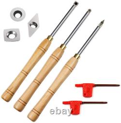 Wood Turning Tool Carbide Tipped Working Lathe Tools Combo Set Include Finisher