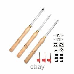 Woodturning Carbide Lathe Tools, 17 Full Size Wood Turning Tool Set of 3 Rou