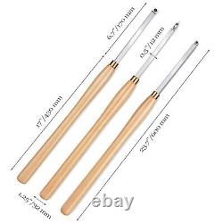 Woodturning Carbide Lathe Tools, 23.7 Size Wood Turning Tool Set of 3 Roughe