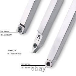 Woodturning Carbide Lathe Tools, 23.7 Size Wood Turning Tool Set of 3 Roughe