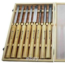 Woodworking Lathe Chisel Set Turning Tools Piece High Speed 8-Piece Wood Box New