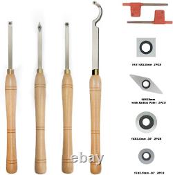 YUFUTOL Carbide Tipped Wood Turning Tools Lathe Set Finisher/Rougher/Detailer/H