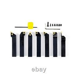 YUFUTOL Indexable Lathe Turning Tool-3/4 Shank 7 Pieces Carbide Turning Tool