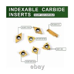 YUFUTOL Indexable Lathe Turning Tool-3/4 Shank 7 Pieces Carbide Turning Tool
