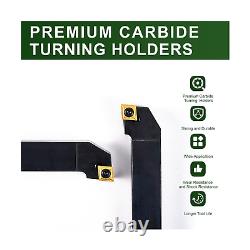 YUFUTOL Indexable Lathe Turning Tool-3/4 Shank 7 Pieces Carbide Turning Tool