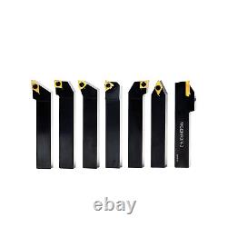 YUFUTOL Indexable Lathe Turning Tool-3/4 Shank 7 Pieces Carbide Turning Tool