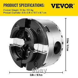 Ensemble de mandrin de tour à bois VEVOR 3,75 pouces Kit d'accessoires de tour à bois auto-centrant