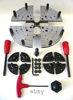 Mandrin de tour à bois pour bol avec 8 mâchoires géantes + 2 ensembles de mâchoires s'adaptant aux tailles 1-8 + 3/4-16 Nouveau