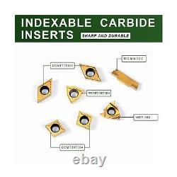 Outil de tournage de tour indexable - Ensemble d'outils de tournage en carbure de 7 pièces, tige de 5/8 pouces, CN