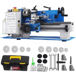 Tour à métaux mini 7x12 pour le travail du métal et du bois avec moteur à courant continu sur établi