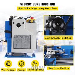 Tour à métaux mini 7x12 pour le travail du métal et du bois avec moteur à courant continu sur établi