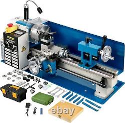 VEVOR Mini Tour Métallique, Tour Métallique de Banc 7x14, Vitesse Variable 550W