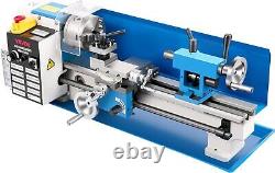VEVOR Mini Tour Métallique, Tour Métallique de Banc 7x14, Vitesse Variable 550W